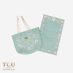 Seri Nilam Bag & Mini Sajaddah in Frosty Aqua
