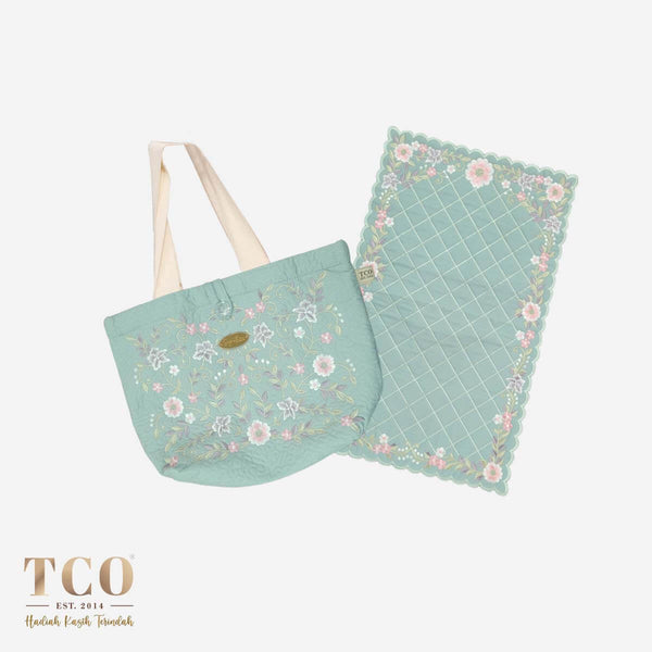 Seri Nilam Bag & Mini Sajaddah in Frosty Aqua