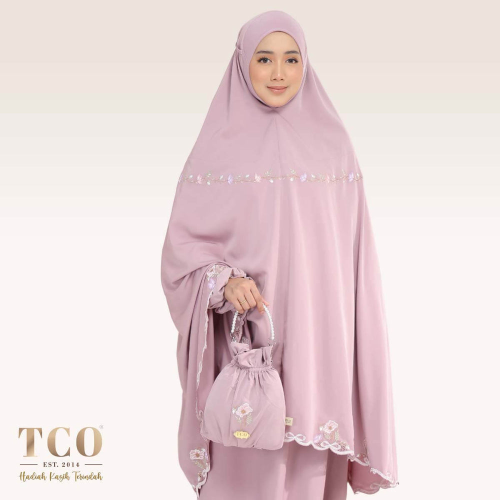 [LIMITED] Telekung Blossom Luxe in Dusty Mauve
