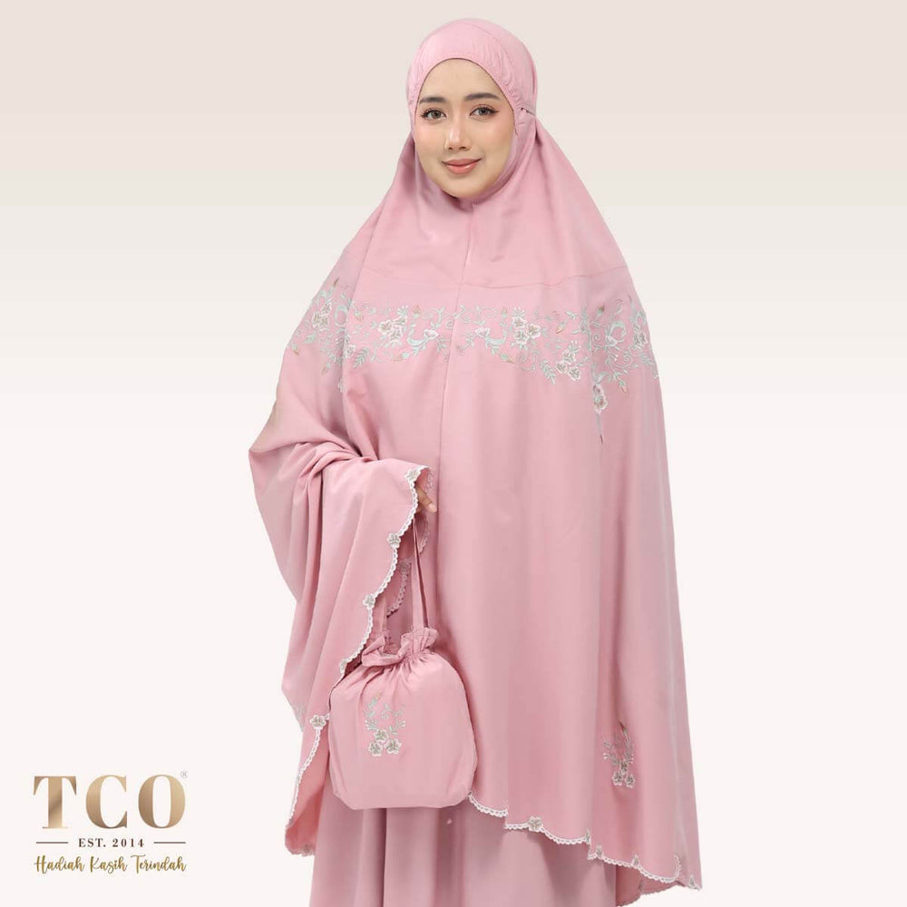 Telekung Florina in Dusty Pink