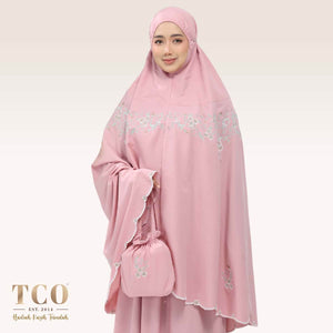 Telekung Florina in Dusty Pink