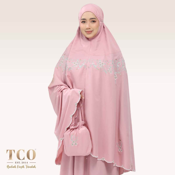 Telekung Florina in Dusty Pink