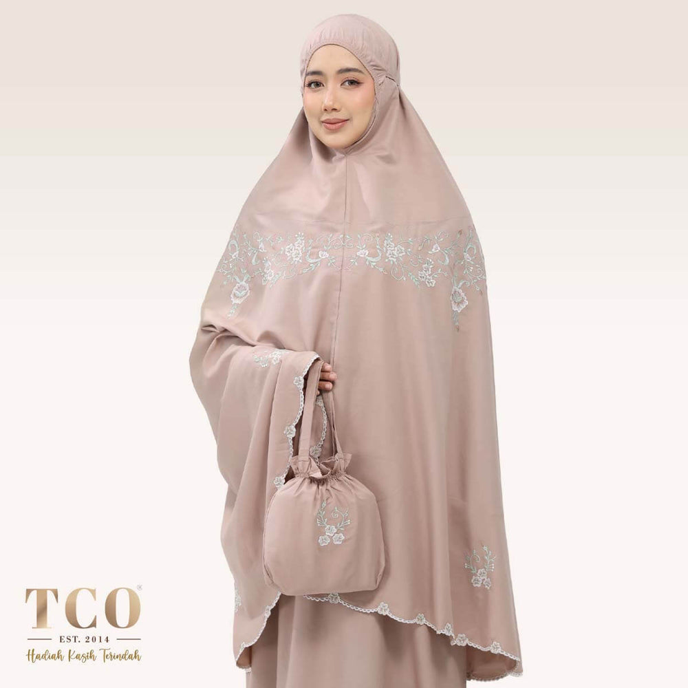 Telekung Florina in Toffee Latte