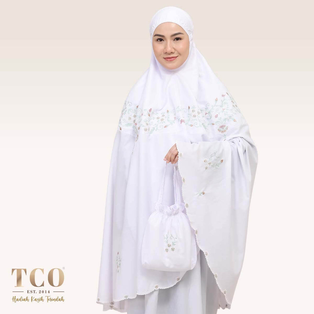 Telekung Florina in White