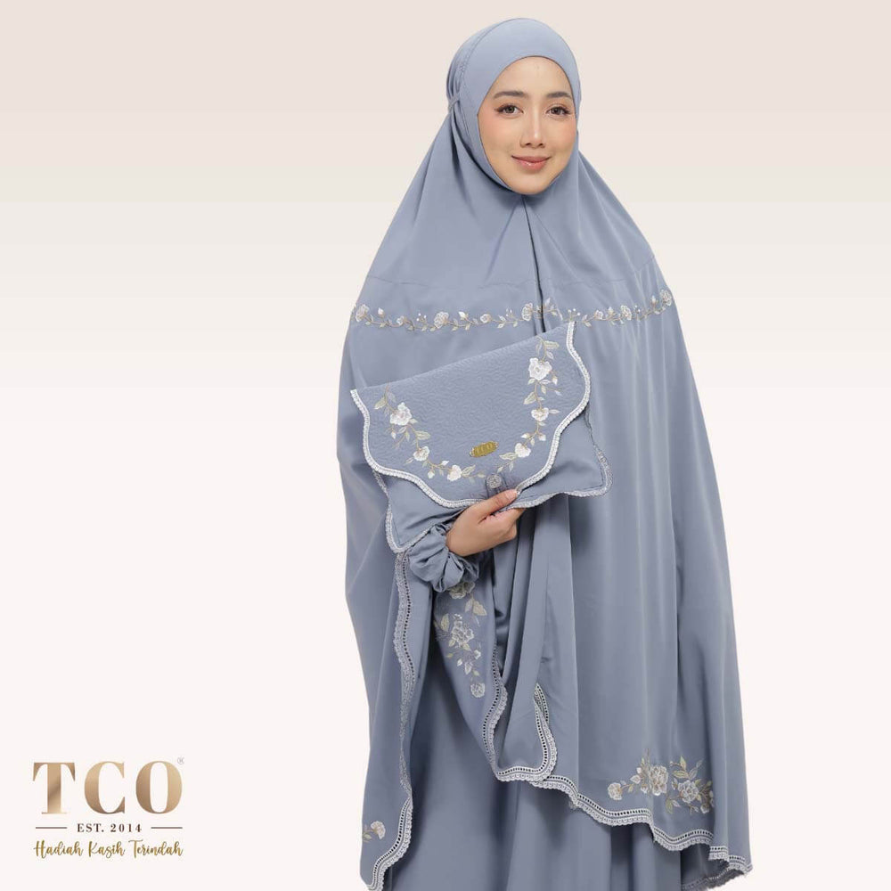 Telekung Kameela Luxe in Icy Gray