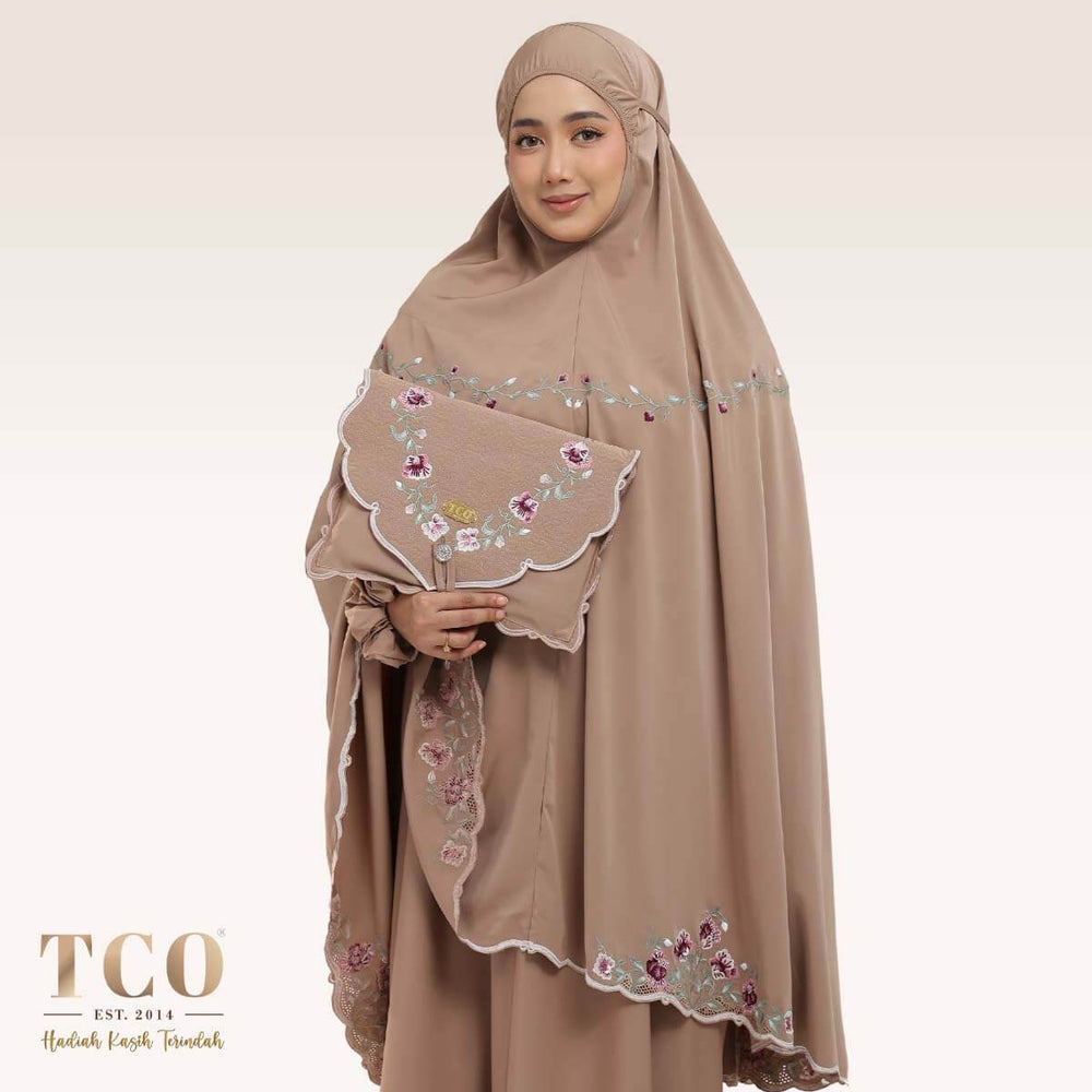 Telekung Mekar Luxe in Coco Mocha
