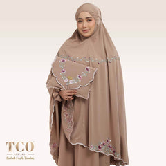 Telekung Mekar Luxe in Coco Mocha