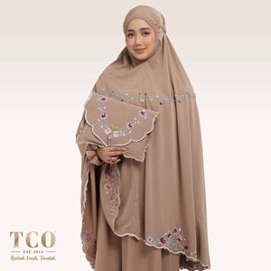 Telekung Mekar Luxe in Coco Mocha