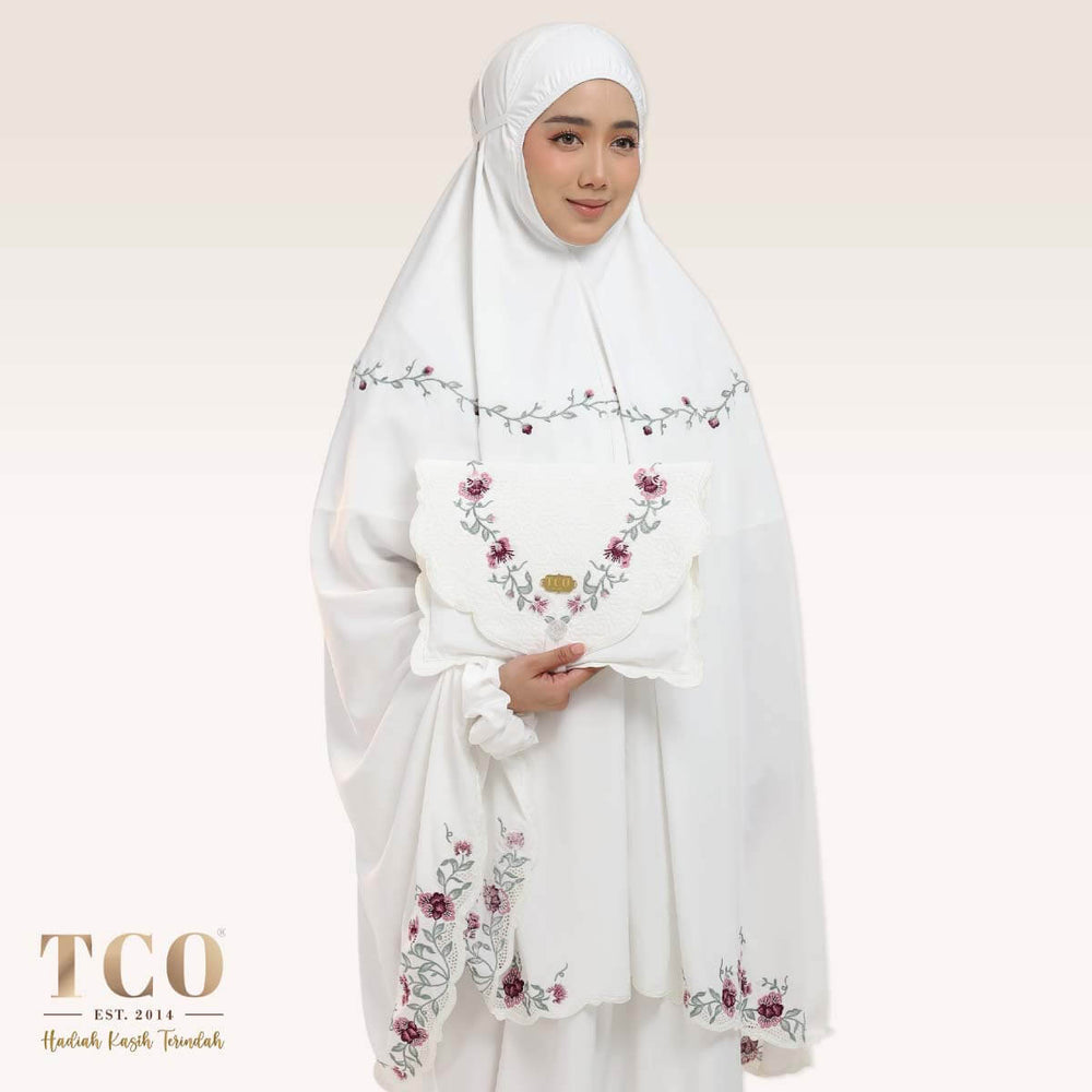 Telekung Mekar Luxe in Off White