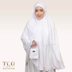 Nawa Mini Telekung in Pure White