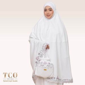 Telekung Nuur Rose in Snow White Lilac
