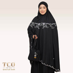 Telekung Pearl Ratna in Classic Black