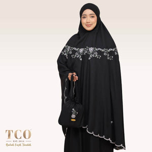 Telekung Pearl Ratna in Classic Black