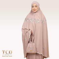 Telekung Pearl Ratna in Creamy Mocha