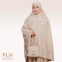 Telekung Pearl Ratna in Sandy Latte