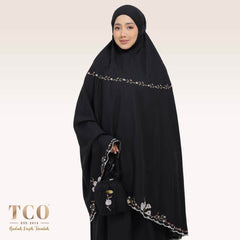 Telekung Pearl Yasmine in Classic Black