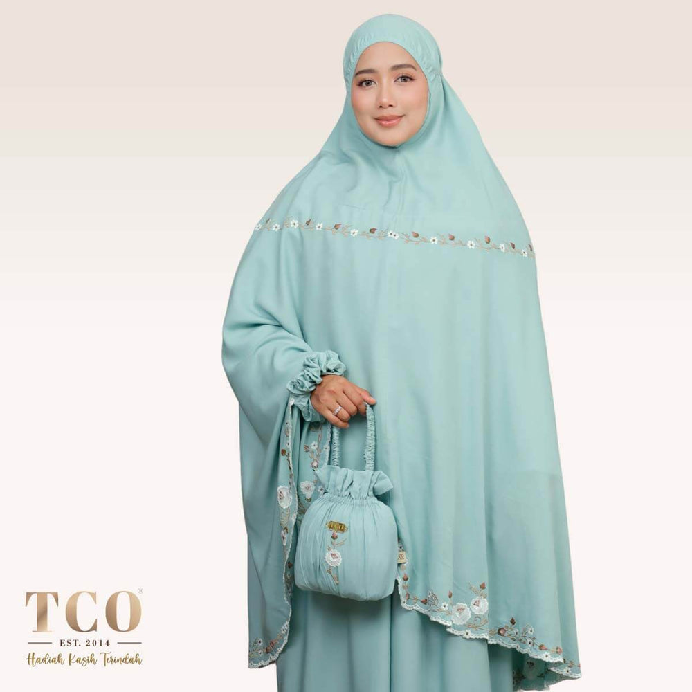 Telekung Pearl Yasmine in Dusty Sky