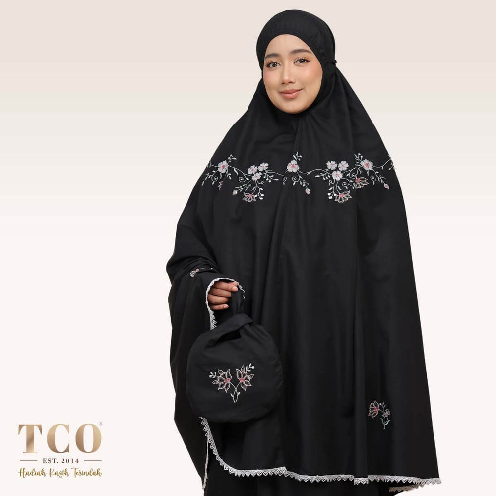 Telekung Salma in Black