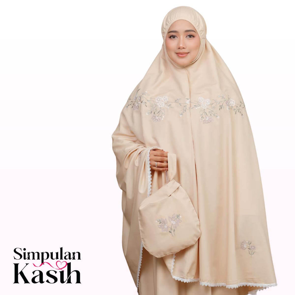 Telekung Salma in Caramel