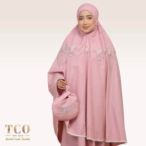 Telekung Salma in Dusty Pink