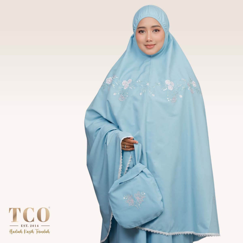 Telekung Salma in Light Aqua