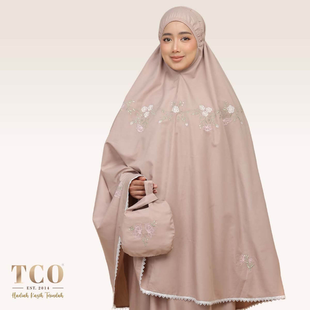 Telekung Salma in Toffee Latte