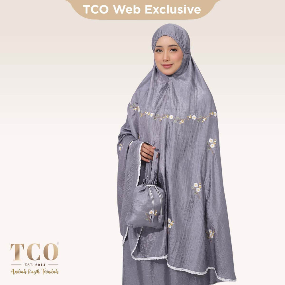 Telekung Travel Daizie in Light Gray