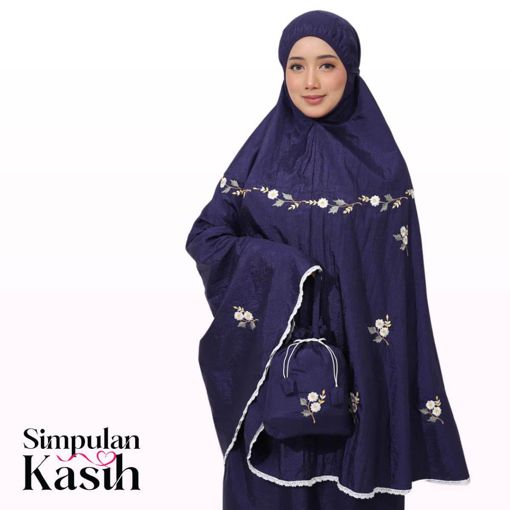 Telekung Travel Daizie in Navy Blue