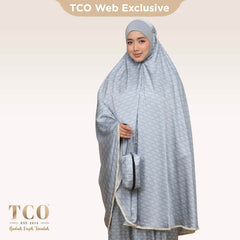 Telekung Travel Ezi Damask in Blue