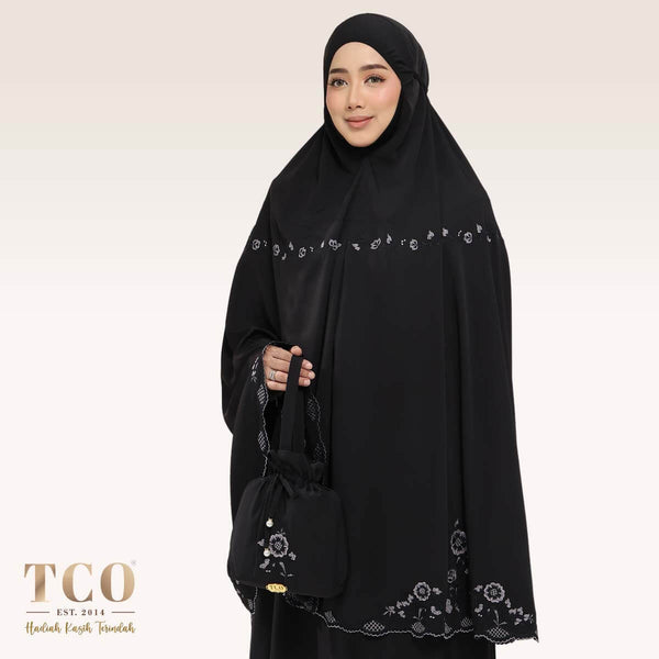 Telekung Windy Luxe in Jet Black