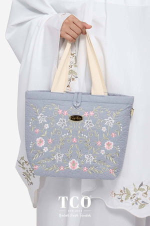 Seri Nilam Bag & Mini Sajaddah in Grayish Blue