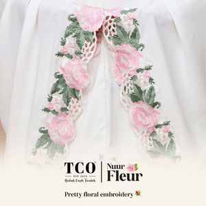 Telekung Nuur Fleur in Off White Pure
