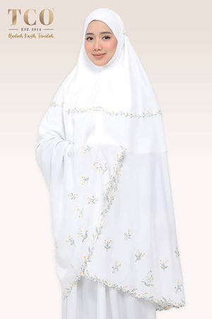 Telekung Daisy Luxe in Off White