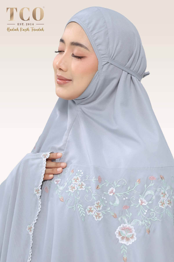 Telekung Florina in Ash Gray