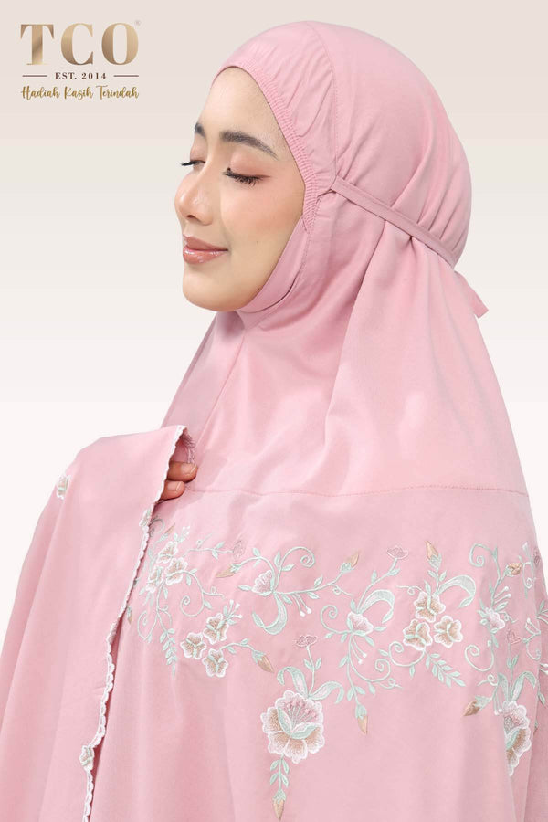 Telekung Florina in Dusty Pink