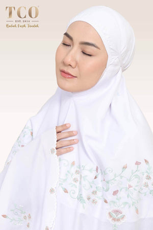 Telekung Florina in White