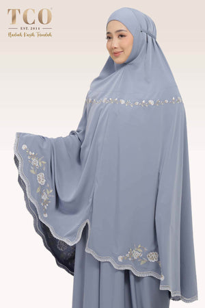 Telekung Kameela Luxe in Icy Gray