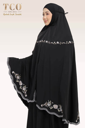 Telekung Kameela Luxe in Jet Black