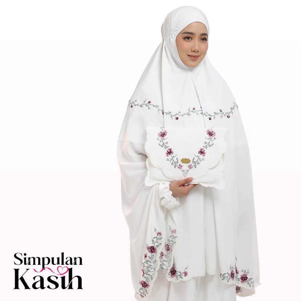 Telekung Mekar Luxe in Off White