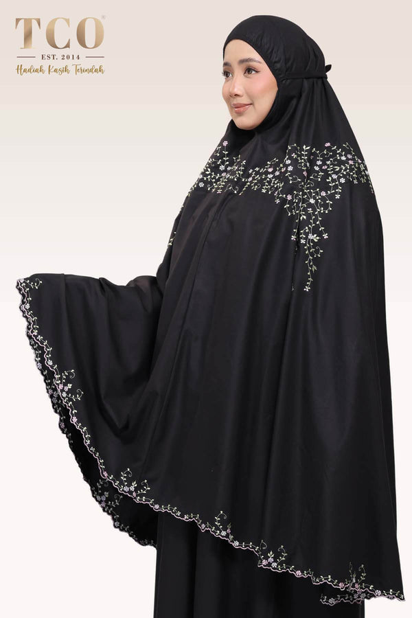 Telekung Melor in Black