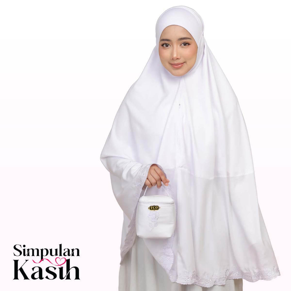 Nawa Mini Telekung in Pure White