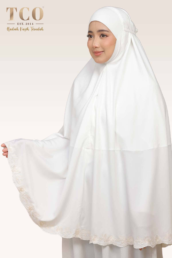 Nawa Mini Telekung in Off White