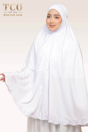 Nawa Mini Telekung in Pure White