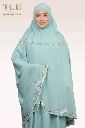 Telekung Pearl Yasmine in Dusty Sky
