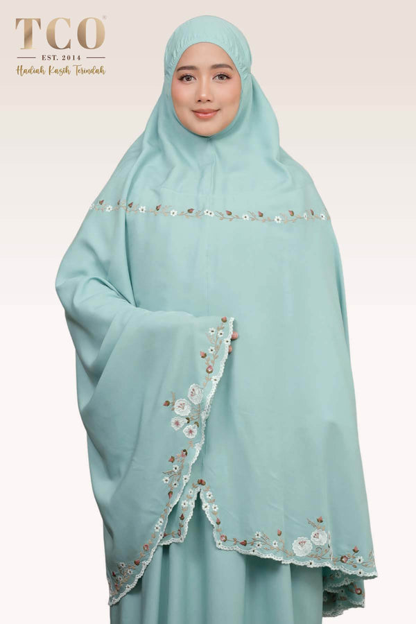 Telekung Pearl Yasmine in Dusty Sky