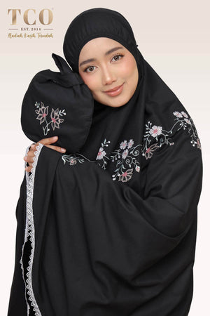 Telekung Salma in Black