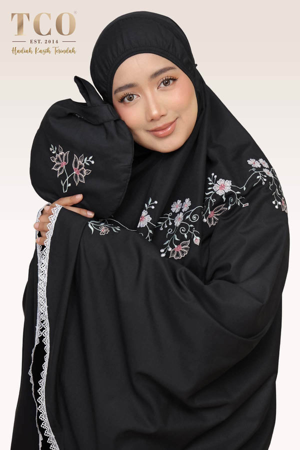 Telekung Salma in Black