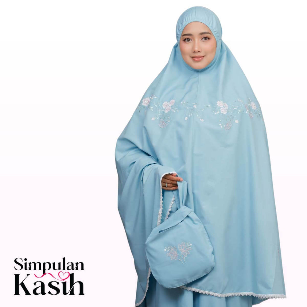Telekung Salma in Light Aqua