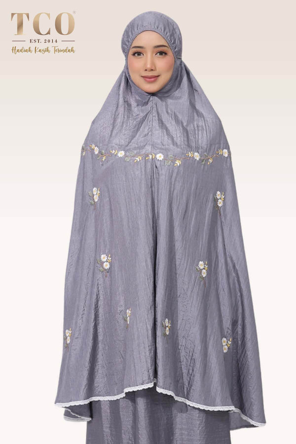 Telekung Travel Daizie in Light Gray