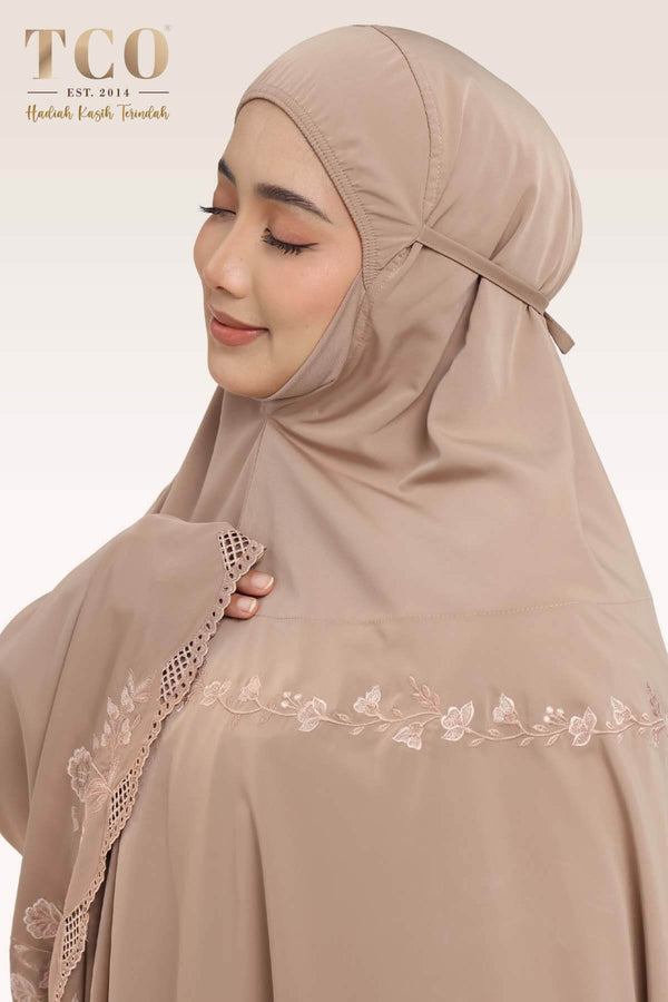 Telekung Windy Luxe in Coco Mocha